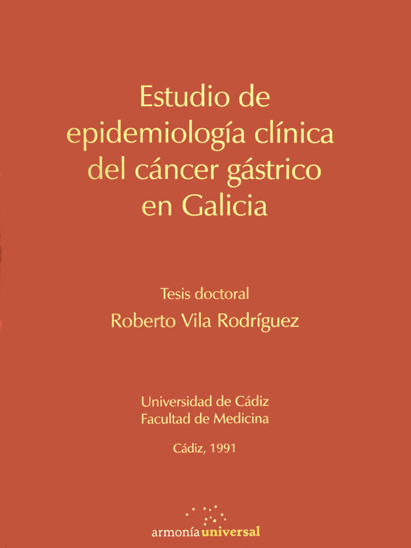 Portada Estudio de epidemiología clínica del cáncer gástrico en Galicia